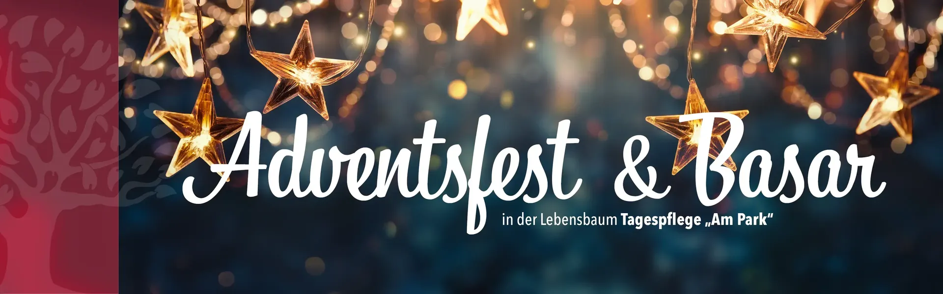 Headerbild mit dem Titel Adventsfest und Basar in der Tagespflege "Am Park"