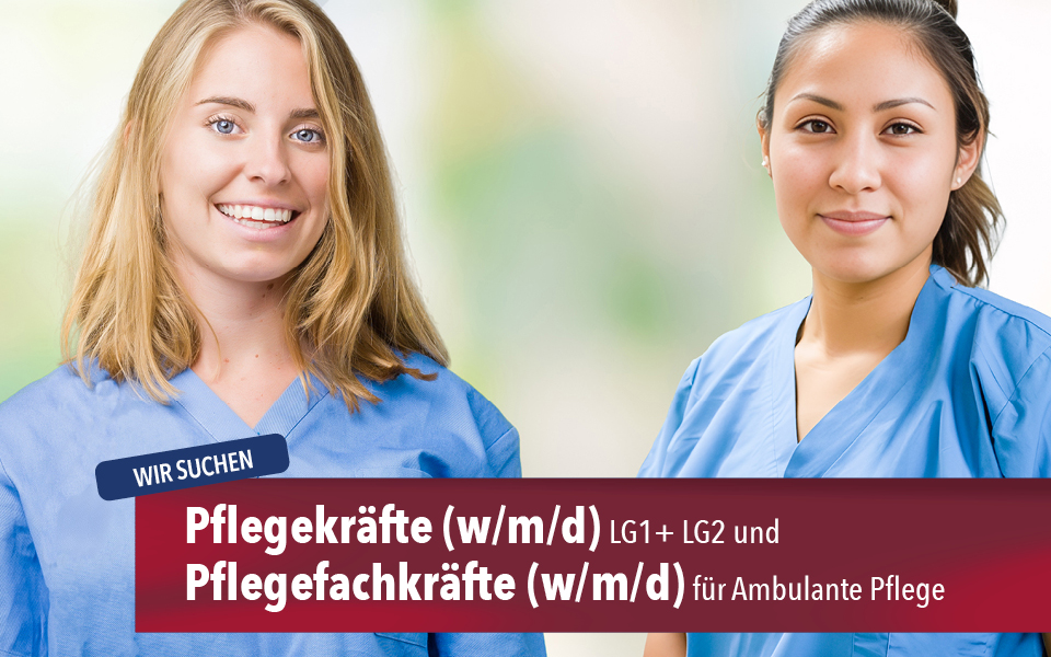 Keyvisual Pflegefach- und hilfskraft (w/m/d) für Stellenanzeige